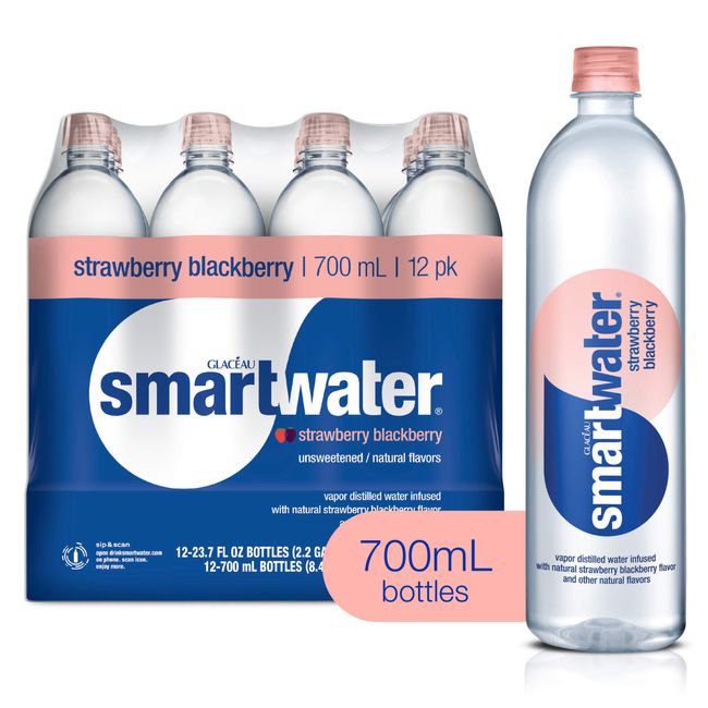 smartwater vapor distilled premium water, 23.7 fl oz, bottle 