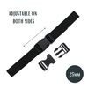 Plastic Side Release Buckle Clip for Luggage, Rucksack/Back Pack, Webbing Strap (25mm - 2 pack, Black)