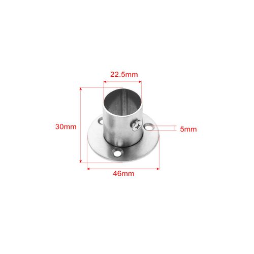 2Pcs Stainless Steel Wardrobe Rail Rod Pole Socket End Support Bracket Flange-22mm