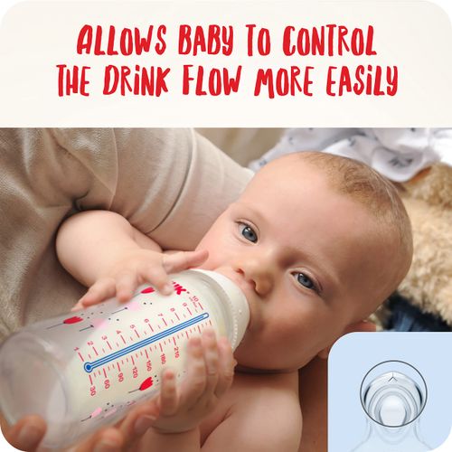 NUK First Choice+ Teats for Baby Bottles | 6-18 Months | Flow Control | Anti-colic Vent | BPA-free | 2 Count