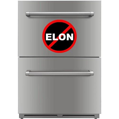 2 Pack Anti Elon Round NO Magnet Musk Went Crazy Gift Accessory Magnet Vinyl Coat of Arms Auto Bumper Magnet Stickers Fade Proof Waterproof Outdoor Indoor