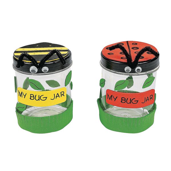 Fun Express Plastic Bug Jar Craft Kit - Crafts for Kids and Fun Home Activities - VBS Vacation Bible School Supplies/Decor