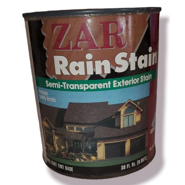 zar rain stain light tint base 665 semi transparent exterior stain 30 Oz DISCONT