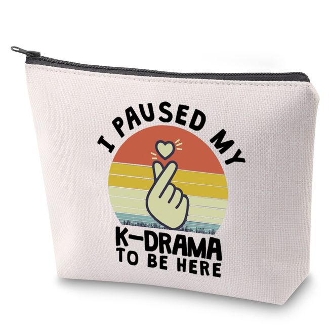 BAUNA K Drama Geschenk für koreanische TV-Show-Fans I Paused My KDrama to Be Here K Drama Kosmetiktasche Koreanischer Liebhaber Geschenk, Kdrama