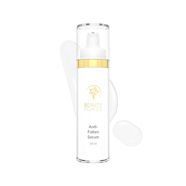 BeautyFokus Anti-Falten Serum | vegane Anti-Aging Naturkosmetik für Gesicht, Hals & Dekolleté mit Hyaluronsäure - 9 Wirkstoffe hochkonzentriert - 30 ml - in Deutschland produziert