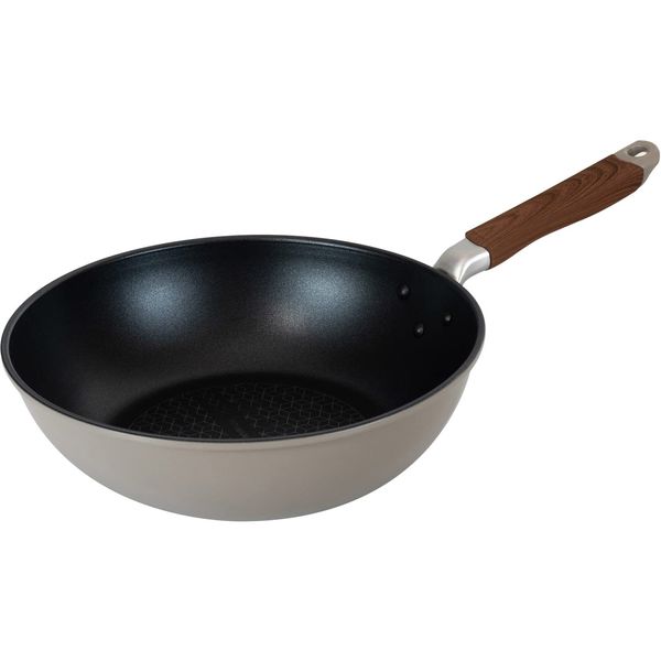 Wahei Freiz RB-2514 Titanium Coated Deep Frying Pan, 11.0 inches (28 cm), Induction Compatible, Gas, PFOA Free, Fluorine Resin Processing, Chitaber