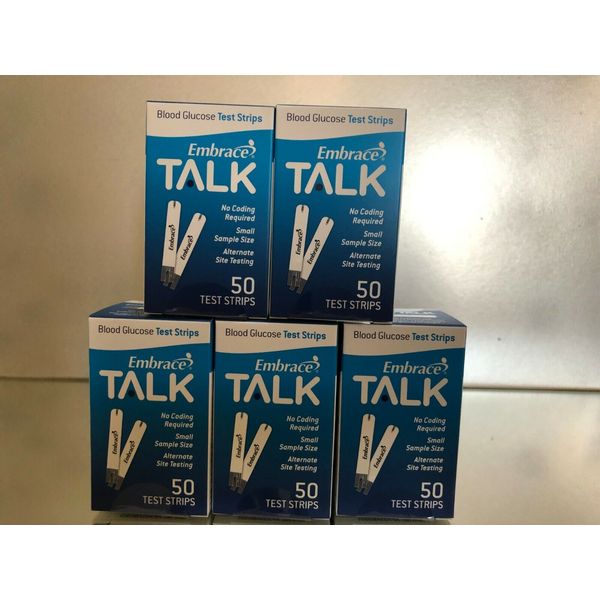 Embrace TALK Blood Glucose Test Strips 250 Qty.  Exp 12/22/24. Free shipping