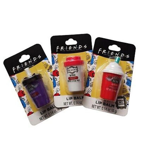 Friends Lip Balms Set Black Coffee Iced Coffee Strawberry Frappe