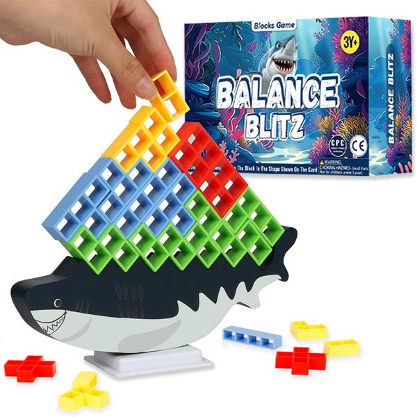 PXShpot 2024 New Tetra Balance Tower Stacking Game, Family Games for Kids and Adults, Party Game