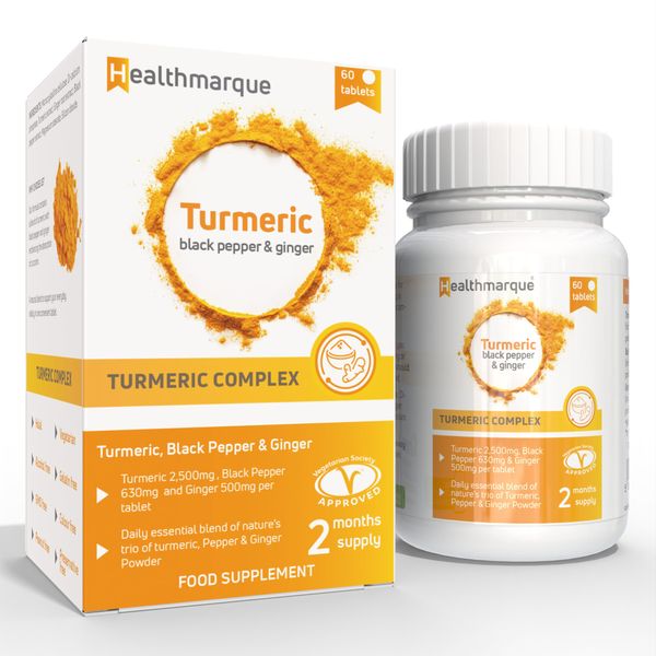 Turmeric Complex | Turmeric (Curcuma Longa), Black Pepper & Ginger | 60 Tablets | Vegan Compostable Packaging