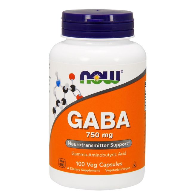 NOW Foods GABA, 750 mg, 100 Veg Capsules