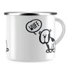 JUNIWORDS Emaille-Tasse, Wuff Hund, Silberner Tassenrand