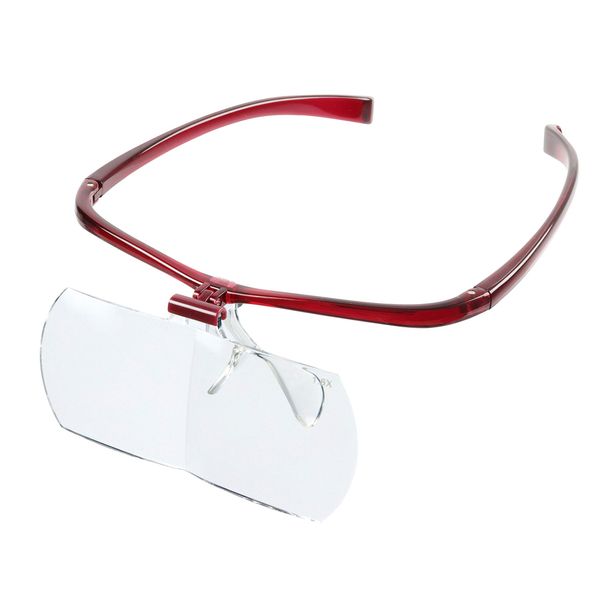 ENGINEER SL-101 Glasses Magnifier 2.0x Glasses, Red
