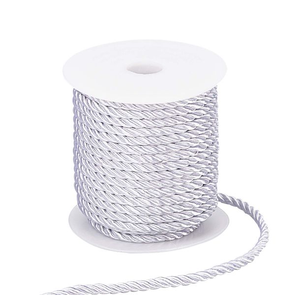 PH PandaHall Twisted Nylon Rope, Diameter 0.2 inch (5 mm), Braided Cord, Rayon Cord, Crafting Cord, Clothing, Wrapping Cord, Curtain Rope, 3 Strands, Handmade Material, Nylon Cord, DIY Wall Hanging,