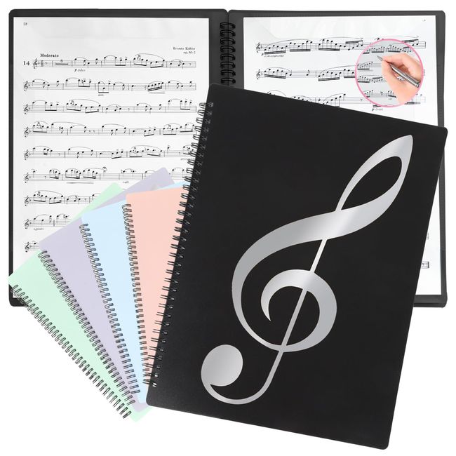 Solf [Supervised by Pitina Branch Manager] Writable Sheet Music File, 2 Sides, 20 Sheets/40 Pages, Brass Band, Piano Band, A4 (Black) x 1