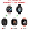 [4 Pack] Oumida Screen Protector Compatible with Fitbit Versa 3/ Fitbit Sense Screen Protector Case, TPU Protective Shockproof Cover Bumper for Versa 3/Versa Sense (Silver/Rose Gold/Rose/Clear)