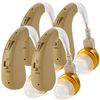 Digital Hearing Amplifiers - (2 Sets) 4 - Rechargeable Behind The Ear Noise Cancelling Hearing Amplifiers with Premium Digital Technology, No Programming Required
