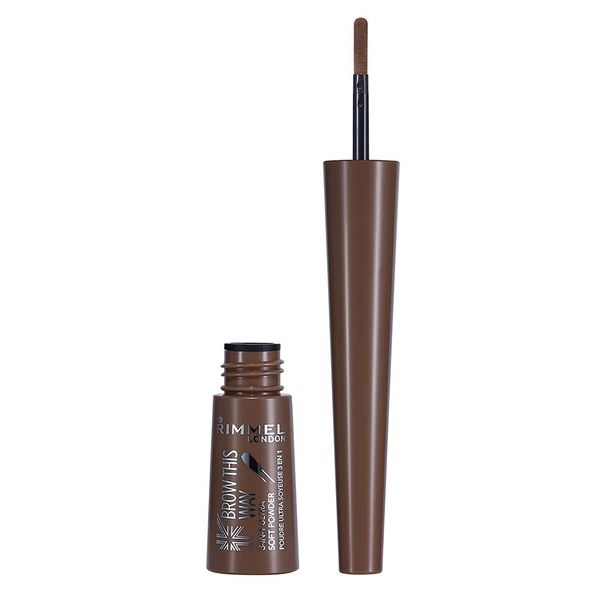 Rimmel London Brow Shake Filling Powder, Foolproof Natural-looking Thick Brows, Medium Brown, 7 g