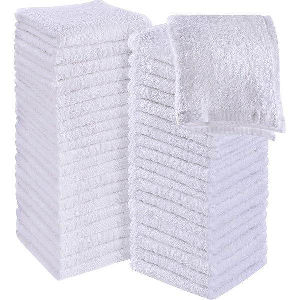 SIMPLI-MAGIC Cotton Set, Towels , 12x12 White, 24 Pack