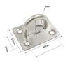 Eyeplate Pad Eye Stainless Steel Ceiling Hook Hook Wall Hook Ceiling Hook Pad Eye Rectangular Eyeplate Hardware Silver 4 Piece