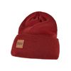 Urban Classics Synthetic Leatherpatch Long Beanie Hat, Burgundy, One Size