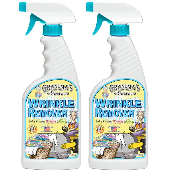 Grandma's Secret Wrinkle Remover Spray - Easily Removes Wrinkles & Odors - Wrinkle Release, Fabric Refresher Spray, Chlorine, Bleach and Toxin-Free - 16 Fl Oz (Pack of 2)