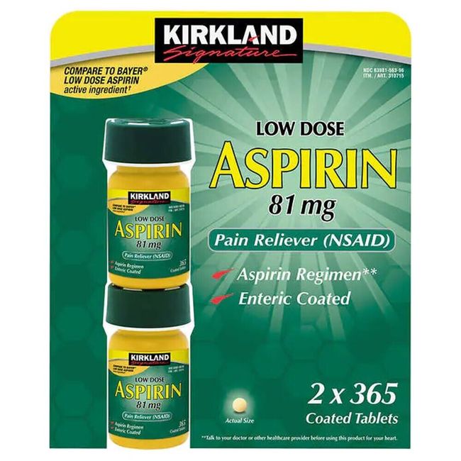 Kirkland Signature Low Dose Aspirin 81mg 365 Count 2 Pack EXP: 09/25