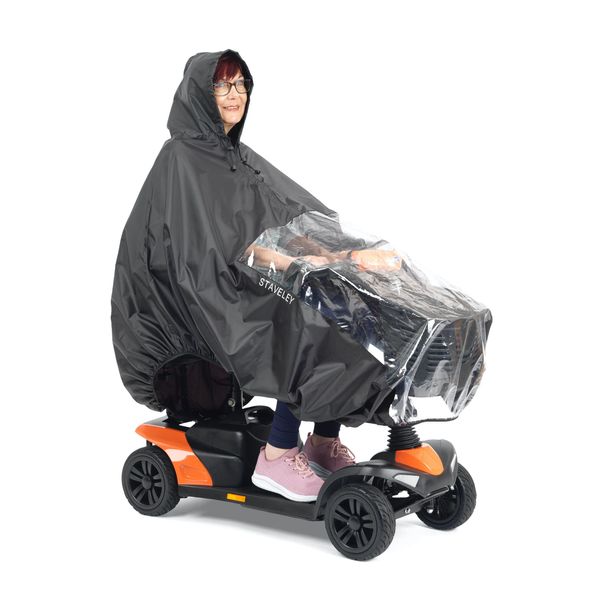 Staveley Standard Size Mobility Scooter Cape | Unisex Waterproof Rain Poncho Cover for Electric Scooters and Wheelchair | Perfect for Boot Scooters