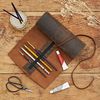 Buffalo Leather Roll Up Pencil Case