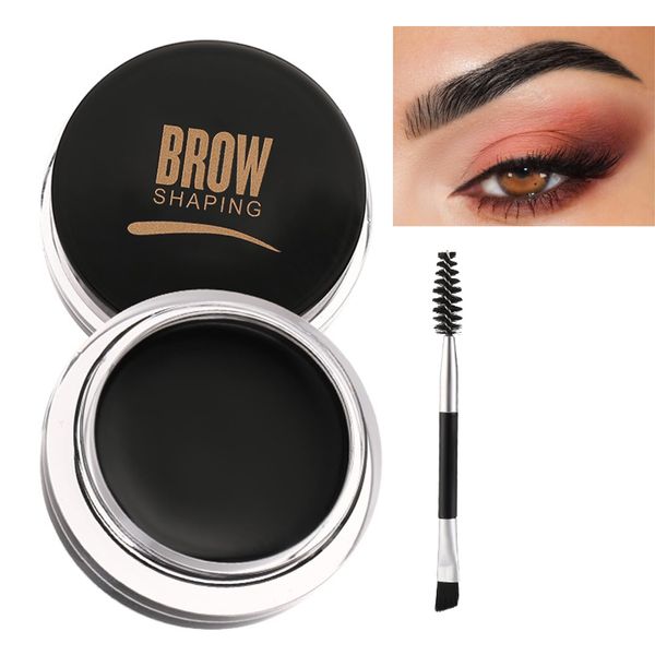 EONFAVE Wasserfestes Augenbrauen Gel, Langanhaltend Augenbrauen Formen Gel Brow Gel Mit Bürste, Hochpigmentiert Augenbrauenfarbe Leicht Nicht Fettend Styling Augenbrauengel (05 schwarz)