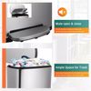 13 Gallon/50 Liter Trash Can with Lid Step, Fingerprint-Proof Kitchen Trash Bin