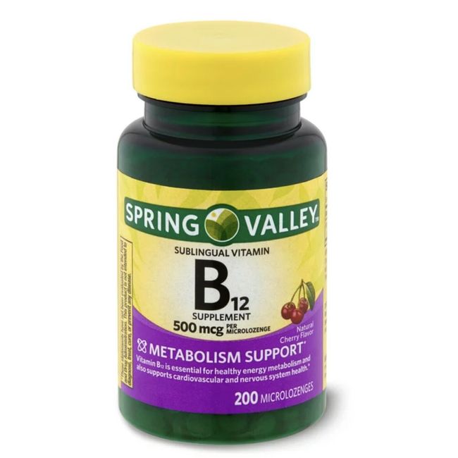 Spring Valley Sublingual Vitamin B12 500 Mcg Microlozenges - 200 Count