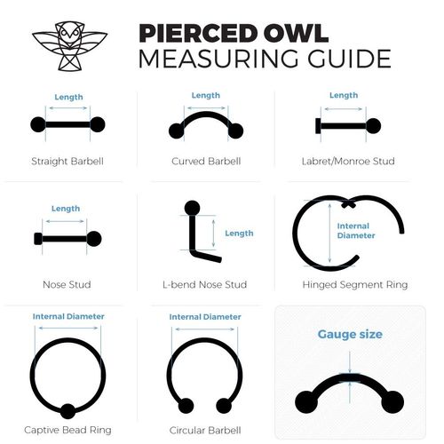 Set of 5 16GA Stainless Steel Septum Ring Retainer Piercing Hider (Set of 5)