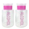 Beauticom 6 Oz Pink Push Down Alcohol Labeled Empty Bottle Dispenser (Quantity: 2 Pieces)