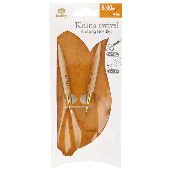 Tulip Knitting Needles, Bamboo, Beige, 40 cm x 8 mm