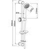 The Home Store | Chrome Slider Rail Kit With Hose & Multi Function Shower Head Chrome Including Soap Dish