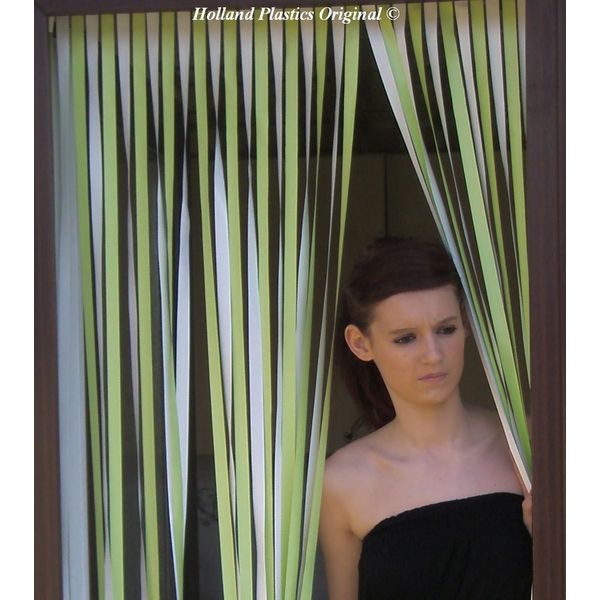 Heavy Plastic Blinds for Caravan / Camping / RV, Lime Green and White