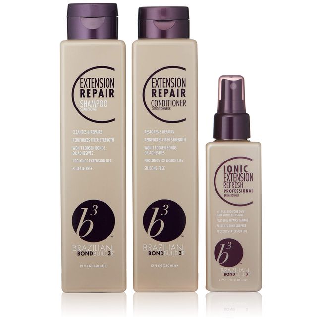 B3 Brazilian Bondbuilder Extension Shampoo/Conditioner/Refresh Trio Pack, 15 fl. oz.