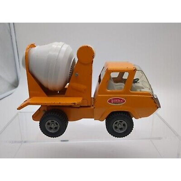 Vintage 1970's Tonka Cement Mixer Truck, Orange, Pressed Steel