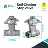 EZ-FLO 1/2 Inch IPS Self-Closing Stop Valve, Brass Plumbing Fitting, Chrome, 10187LF
