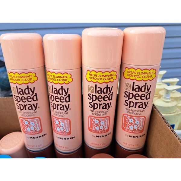 4-4oz Can Vintage Lady Speed Spray Deodorant Anti-Perspirant Mennen Light Musk
