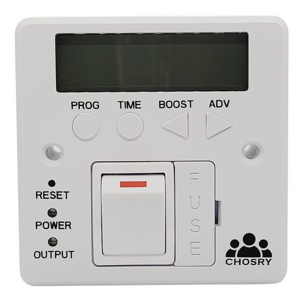 CHOSRY Programmable Fused Spur Timer Switch for electric towel rails, heating, and lighting