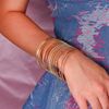 Eigso 14 Pcs Delicated Indian Gold Bangle Bracelets for Women Men Stackable Boho Gift for Her
