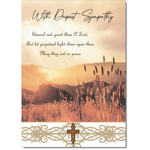doodlecards Sympathy Condolence Bereavement Card Corn field Large A4 Size with Plain Envelope