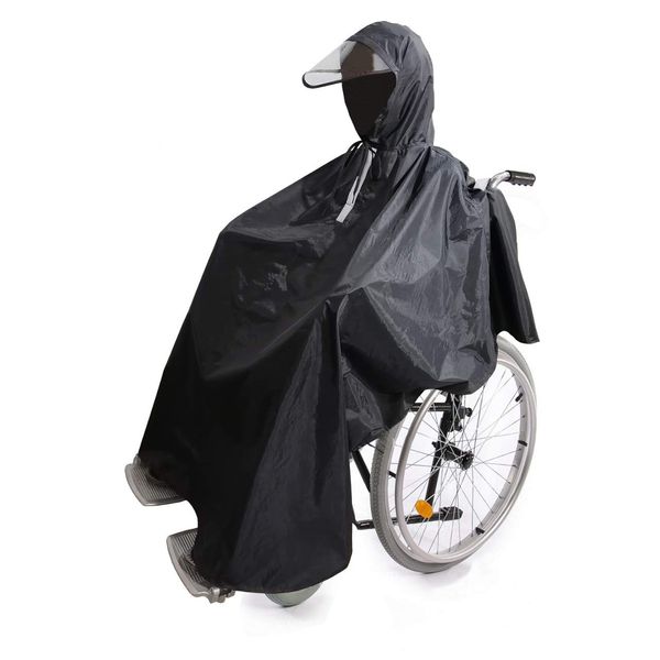 LTG PRO® Wheelchair Poncho Rain Coat Cover Waterproof Hooded Mobility Aid Unisex