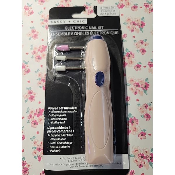 New - Sassy + Chic 4 Pcs. set Electronic Nail Kit For Hands/Feet