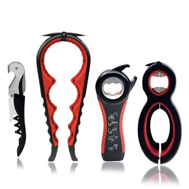 Otstar Multi Opener Kit, Jar Opener Bottle Opener and Wine Opener Easy to Use for Elderly Weak Hands and Arthritis Hands