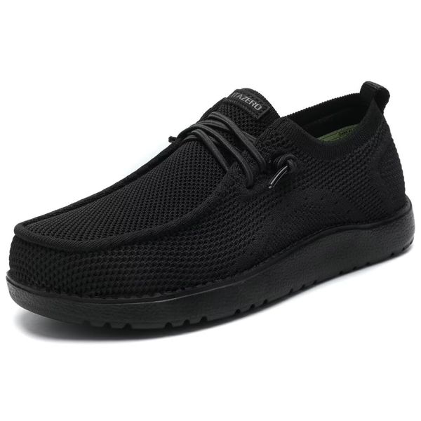 ITAZERO Wide Width Shoes for Women Slip on Orthopedic Shoes for Women Wide Toe Box Loafer with Arch Support Dark Black 9