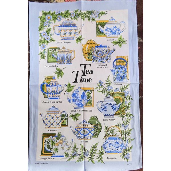 Samuel Lamont Tea Time Cotton Tea Towel, Blue,76.00 x 46.99 cms