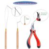 JFFX Hair Extensions Tools, Kits for Micro Link Hair Feather Extensions, Plier Micro Pulling Hook Bead Device for Micro Silicone Rings